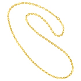Long Gold Nautical Link Chain Necklace