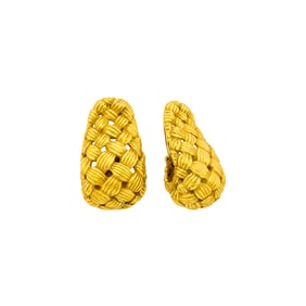 Angela Cummings Pair of Gold J-Hoop Earclips