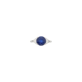 Platinum, Sapphire and Diamond Ring