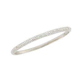 White Gold and Diamond Bangle Bracelet
