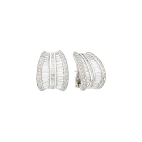 Pair of Platinum and Diamond Earrings