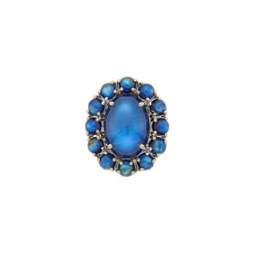 White Gold, Labradorite and Diamond Ring