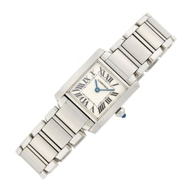Cartier Stainless Steel 'Tank Francaise' Wristwatch