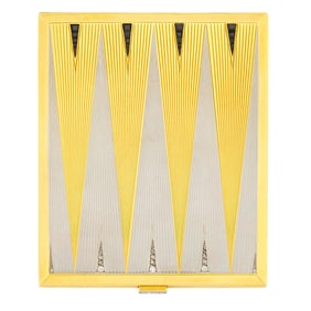 Two-Color Gold, Diamond and Black Onyx Cigarette Case