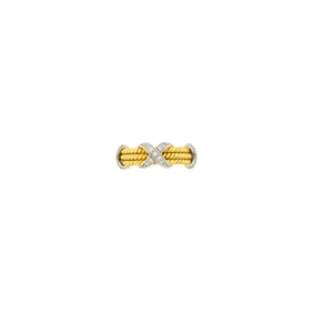 Tiffany & Co., Schlumberger Gold, Platinum and Diamond Three Row 'X' Band Ring