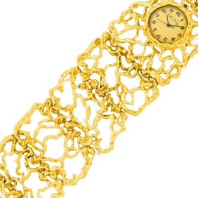Arthur King Wide Gold Bracelet-Watch
