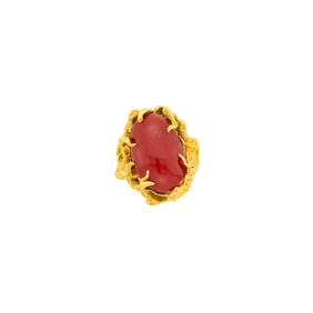 Arthur King Gold and Oxblood Coral Ring