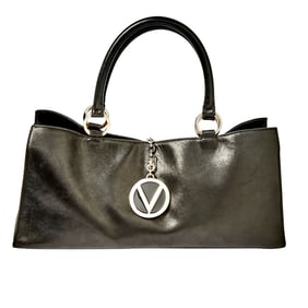 Valentino Black Leather and Lacquer Bag