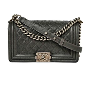 Chanel Black Caviar Leather Boy Bag