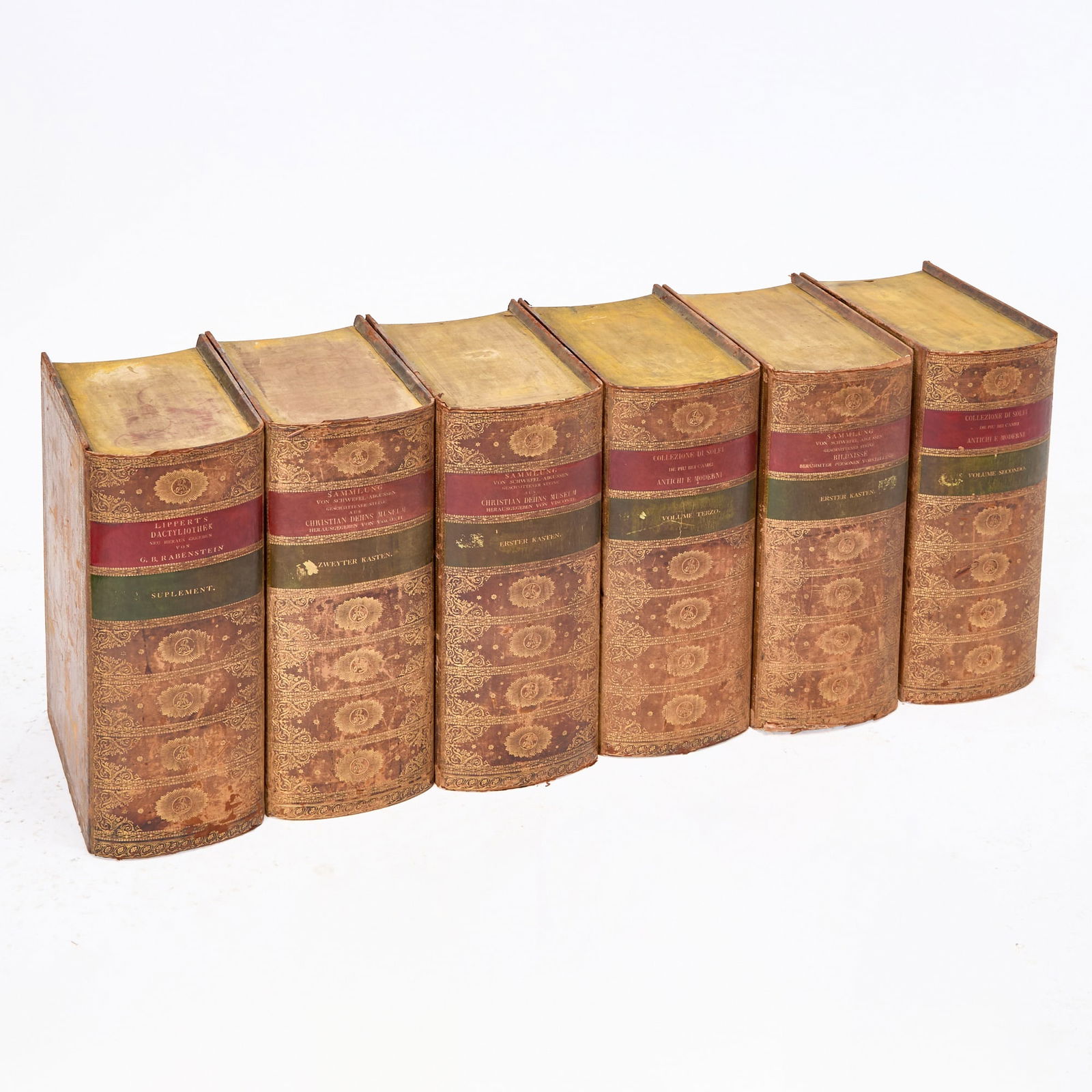Set of Six Leather Bound Book-Form Boxes (1 of 2)