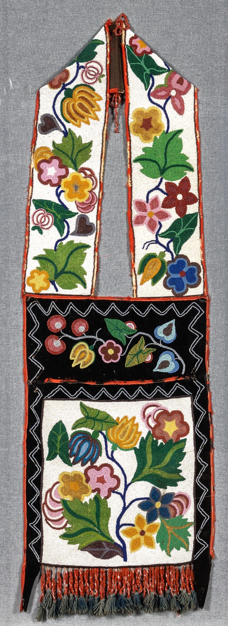 Native American Beaded Cloth Bandolier Bag (1 of 2)