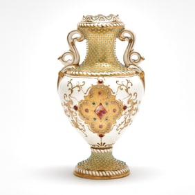 Coalport Small "Jeweled" Cabinet Vase