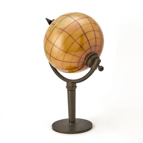 Art Deco Style Bronze and Murano Glass Globe Table Lamp