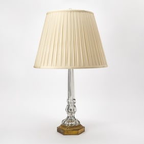 Baccarat Style Gilt-Metal Mounted Glass Table Lamp