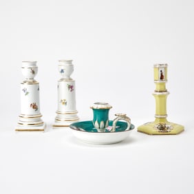 Group of Porcelain Candle Holders