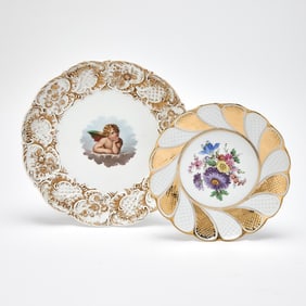 Two Meissen Porcelain Plates