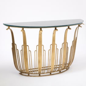 Art Deco Style Gilt-Metal Console