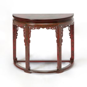 Chinese Style Red Lacquered Console Table