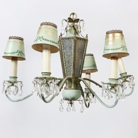 Painted Tole Six-Light Chandelier