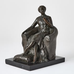 Patinated Bronze Figure of a Woman
