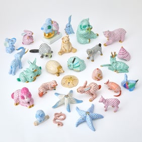 Group of Herend Porcelain Animal Figures