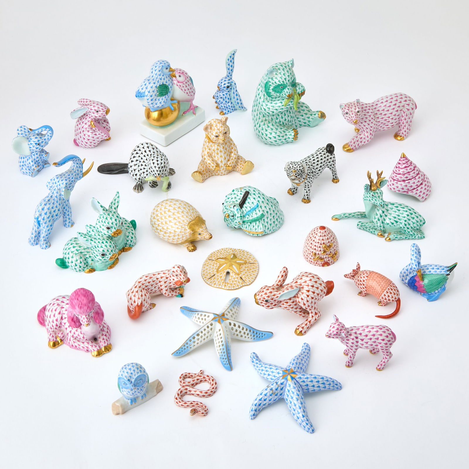 Group of Herend Porcelain Animal Figures (1 of 3)