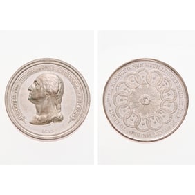 1853 Fill Blessed Sun Medal. Baker E-96A, Musante GW-185. White Metal. Prooflike Uncirculated.