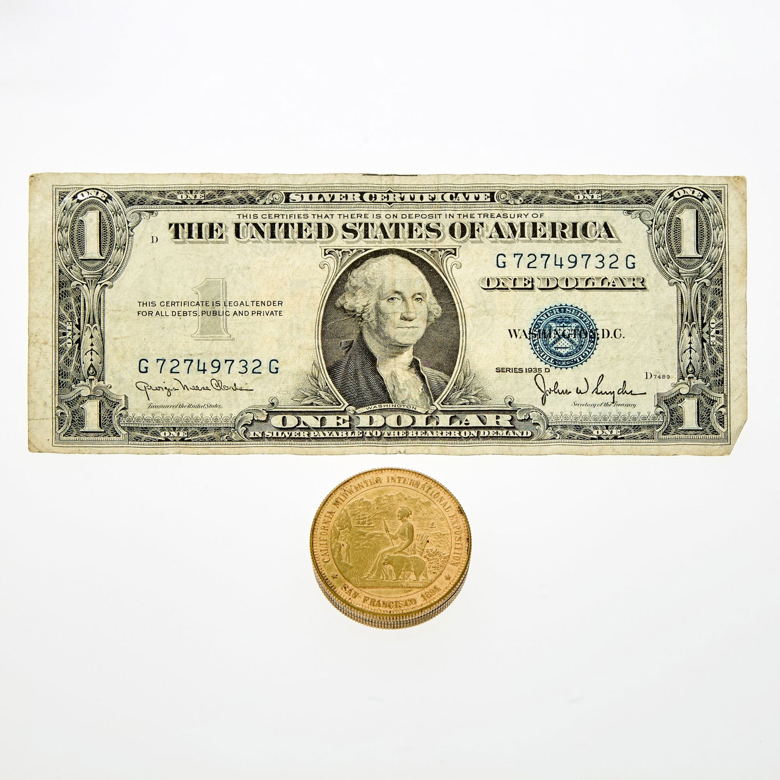 1894 Midwinter Expo Box & Series 1935-D Andrea Doria Silver Certificate (1 of 2)