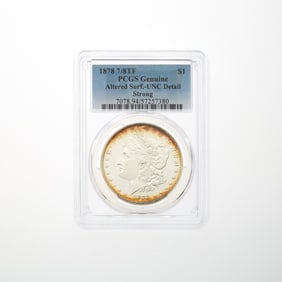 United States 1878 7/8 TF Strong Morgan Dollar - PCGS UNC Details, Altered Surfaces