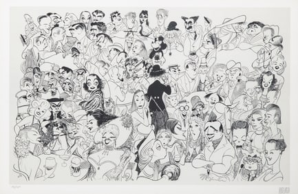 A multi-character Al Hirschfeld signed lithograph titled 1954 Movies