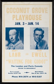 The original Coconut Grove Playhouse poster for Waiting for Godot, possibly unique