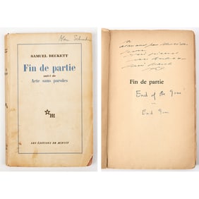 The first edition of Endgame, Beckett's second play, inscribed to its first American director