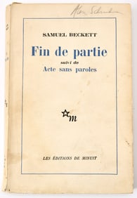 Endgame inscribed from Samuel Beckett to the play's first American director Alan Schneider