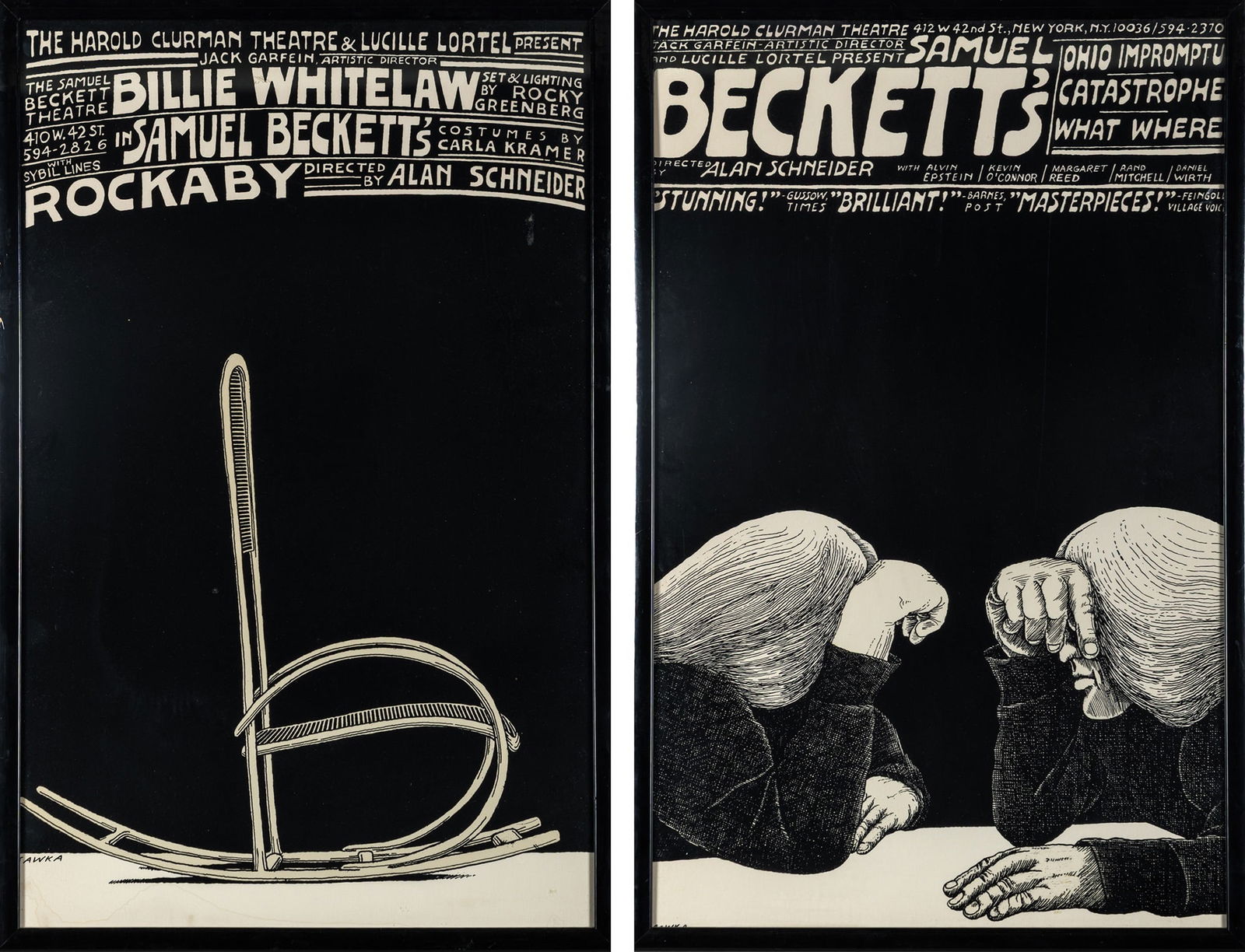 Two graphically appealing original posters for Beckett plays (1 of 3)
