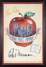 Mary Martin and Ethel Merman signed Big Apple poster