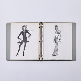 Five Barbara Matera Costume Bibles loaded with fabric swatches