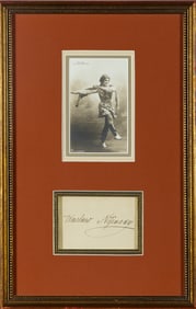 Vaslav Nijinsky Signature and Picture Postcard