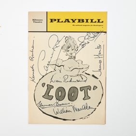 Collection of signed playbills and books