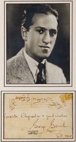 An autographed George Gershwin musical quotation