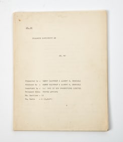Original dialogue continuity script for Dr. No., the first James Bond film