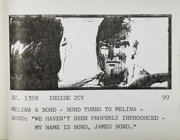 A James Bond storyboard book of For Your Eyes Only