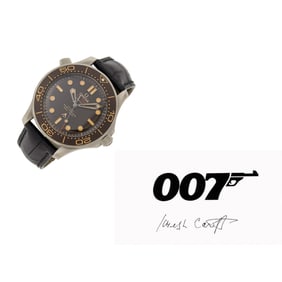 007 logo designer Joe Caroff's James Bond Omega Titanium 'Seamaster Diver 300M' Wristwatch