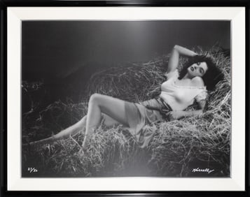 A monumental sized print of Hurrell's photograph of Jane Russell in The Outlaw