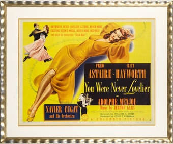 Half sheet poster for You Were Never Lovelier starring Fred Astaire and Rita Hayworth