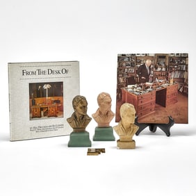 Group of Three Small Painted Plaster Portrait Busts of Douglas Fairbanks, Jr.