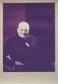 A signed portrait of Sir Winston Churchill, dated 1941
