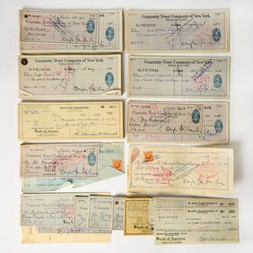 A group of checks signed by Douglas Fairbanks, Sr.