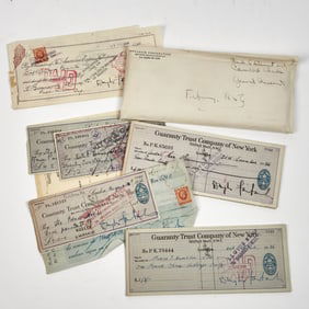 A group of checks signed by Douglas Fairbanks, Sr.