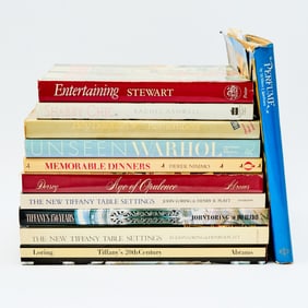 A group of books on entertaining