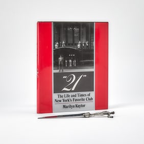 Silvered Metal Figural Letter Opener from the "21" Club, New York